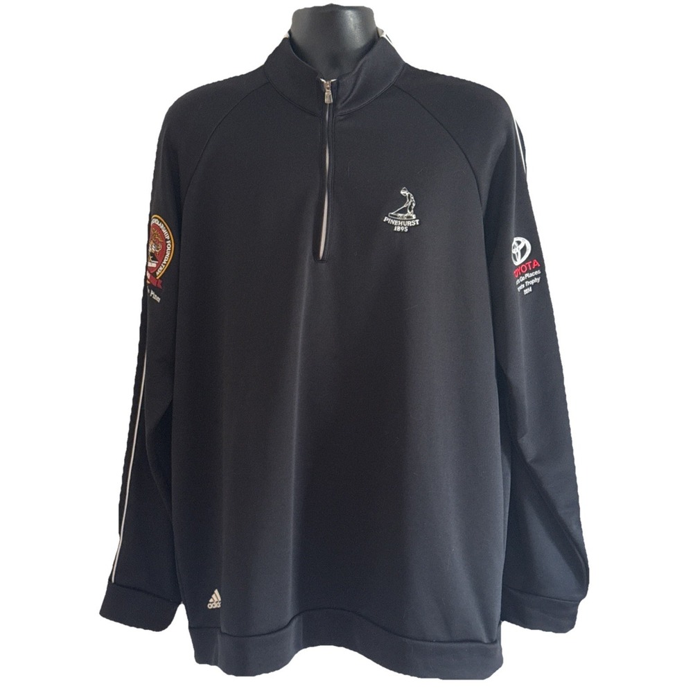 Adidas Blk Golf Jacket Climalite Pinehurst Golf Course Logo Patriot Of Pines XL